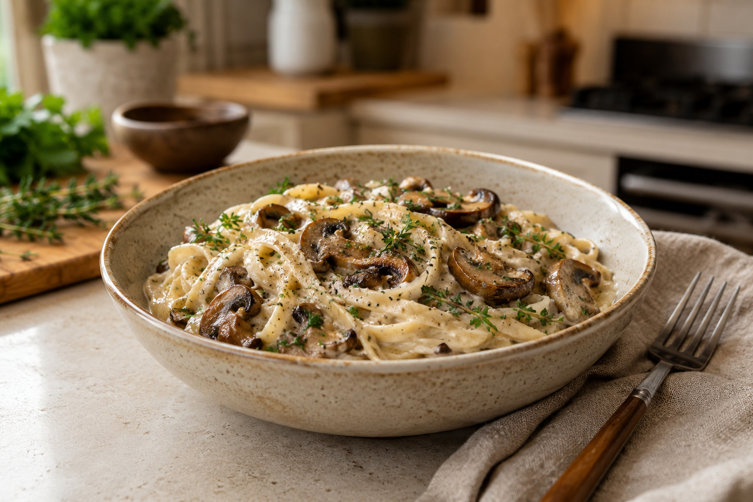 Creamy Vegan Mushroom Pasta